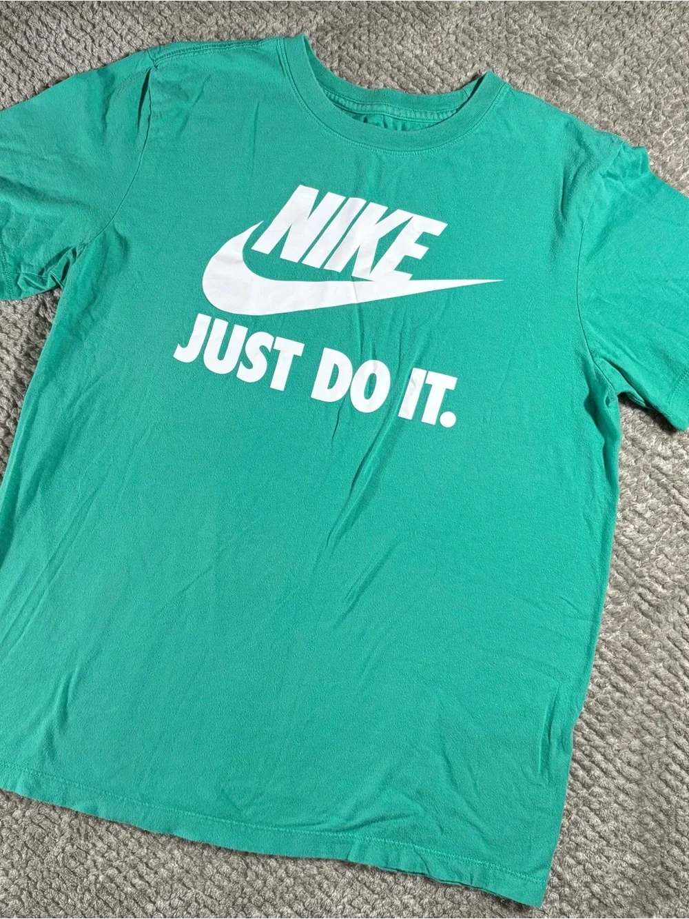 Nike Mens M The Nike Tee Teal Just Do It Casual Sportswear Athletic Skateboard